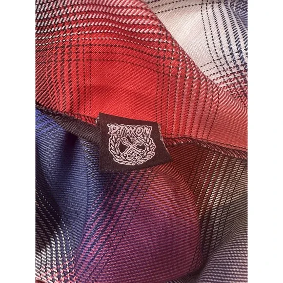 DIXXON Flannel "Channel 199" Women's LARGE Travis Pastrana Plaid Button Shirt - Picture 6 of 7